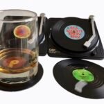 Posavasos Retro Vinilos Lp X 6 Und + Base Tocadiscos